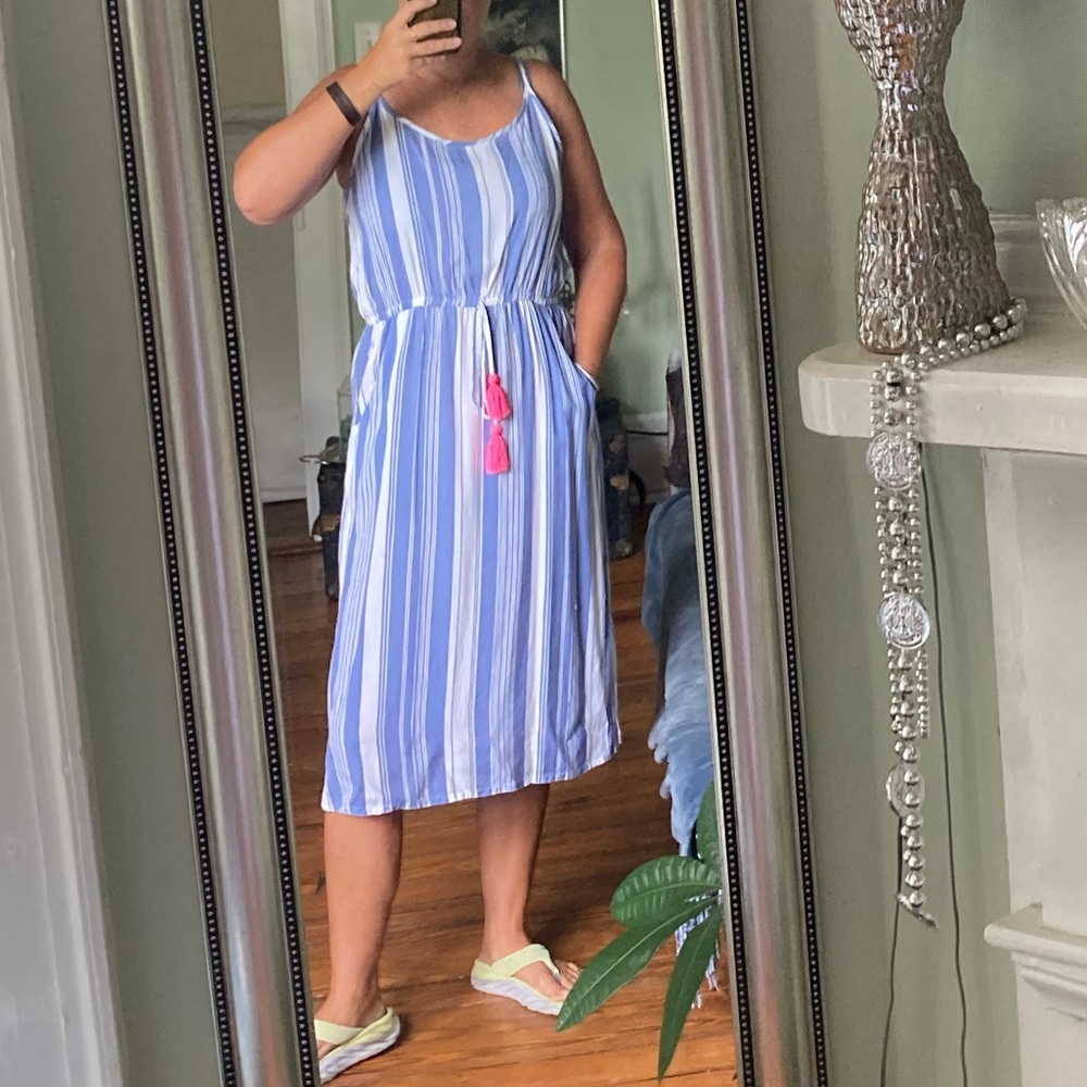 Stripes Viscose Beach Dress